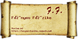 Fényes Füzike névjegykártya
